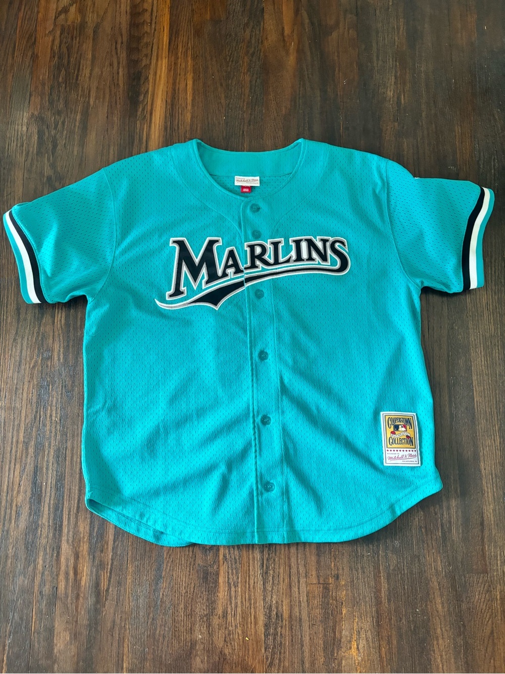 Miami Marlins Baseball Jersey - mens XL Mitchell and ness